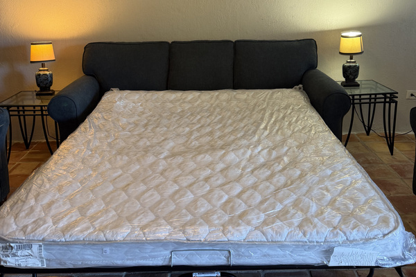 The apartment has a comfortable pull-out sofa bed which provides plenty of space to gather during the day and extra guest accommodation at night 