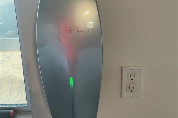 Tesla charger available in the garage.