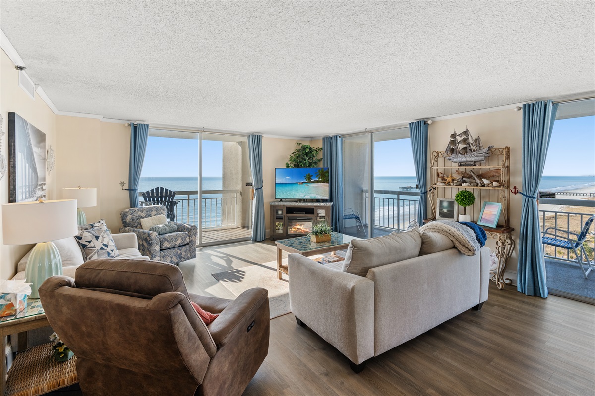 Open Living Room with sleeper sofa 