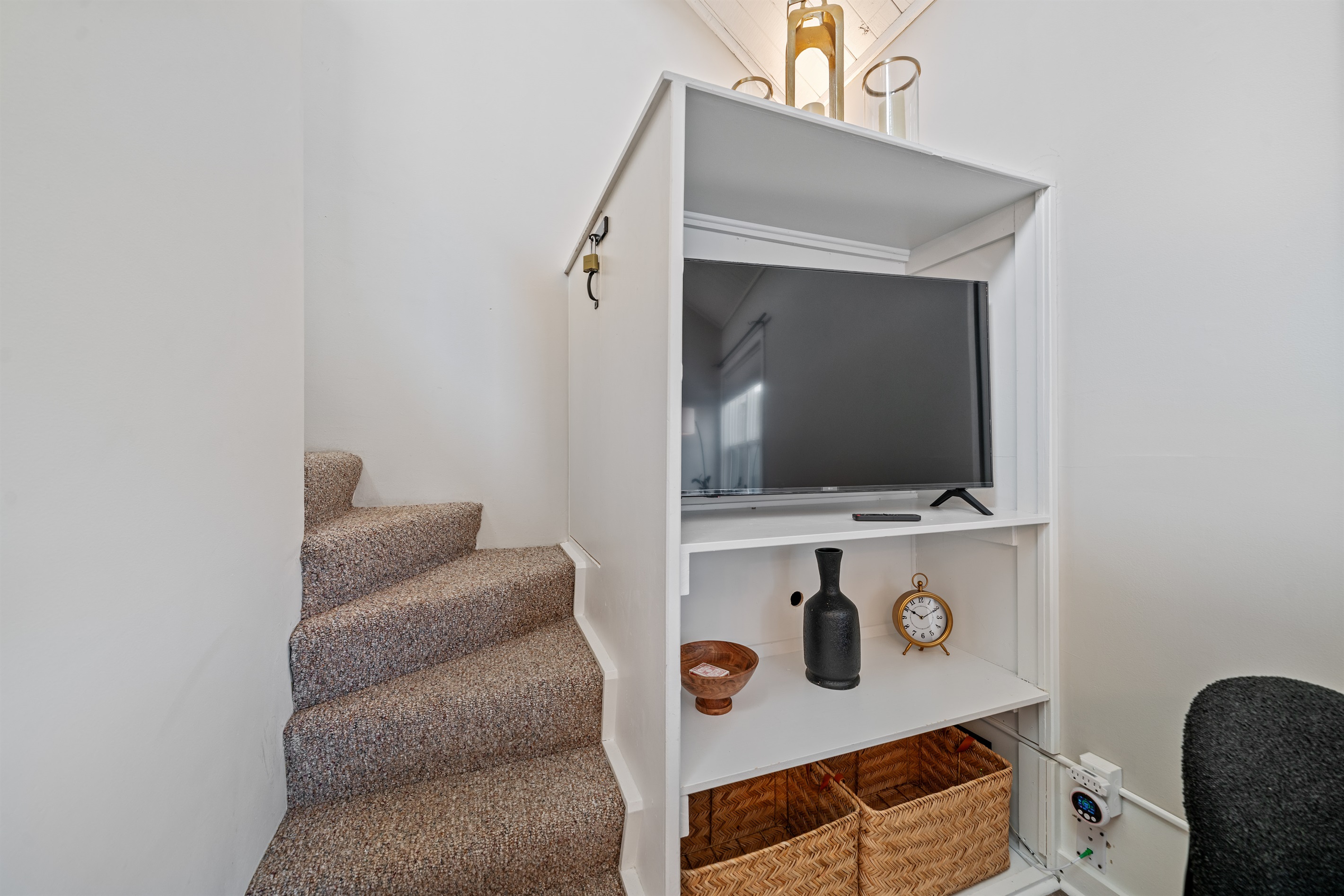 turn on the smart TV and stream your favorite show while preparing a meal or lounging on the couch 