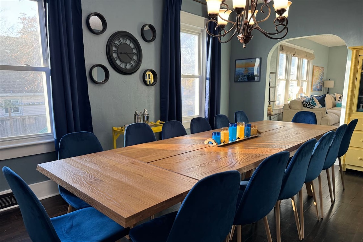 Enjoy the view to the Private, Fenced Yard from the spacious Main Level Dining Room.