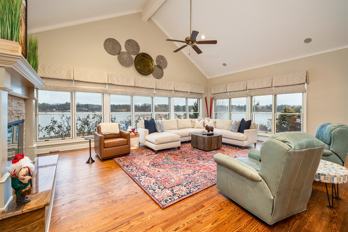 [Living Room] Talk About a View! The Living Room Features a Large Couch