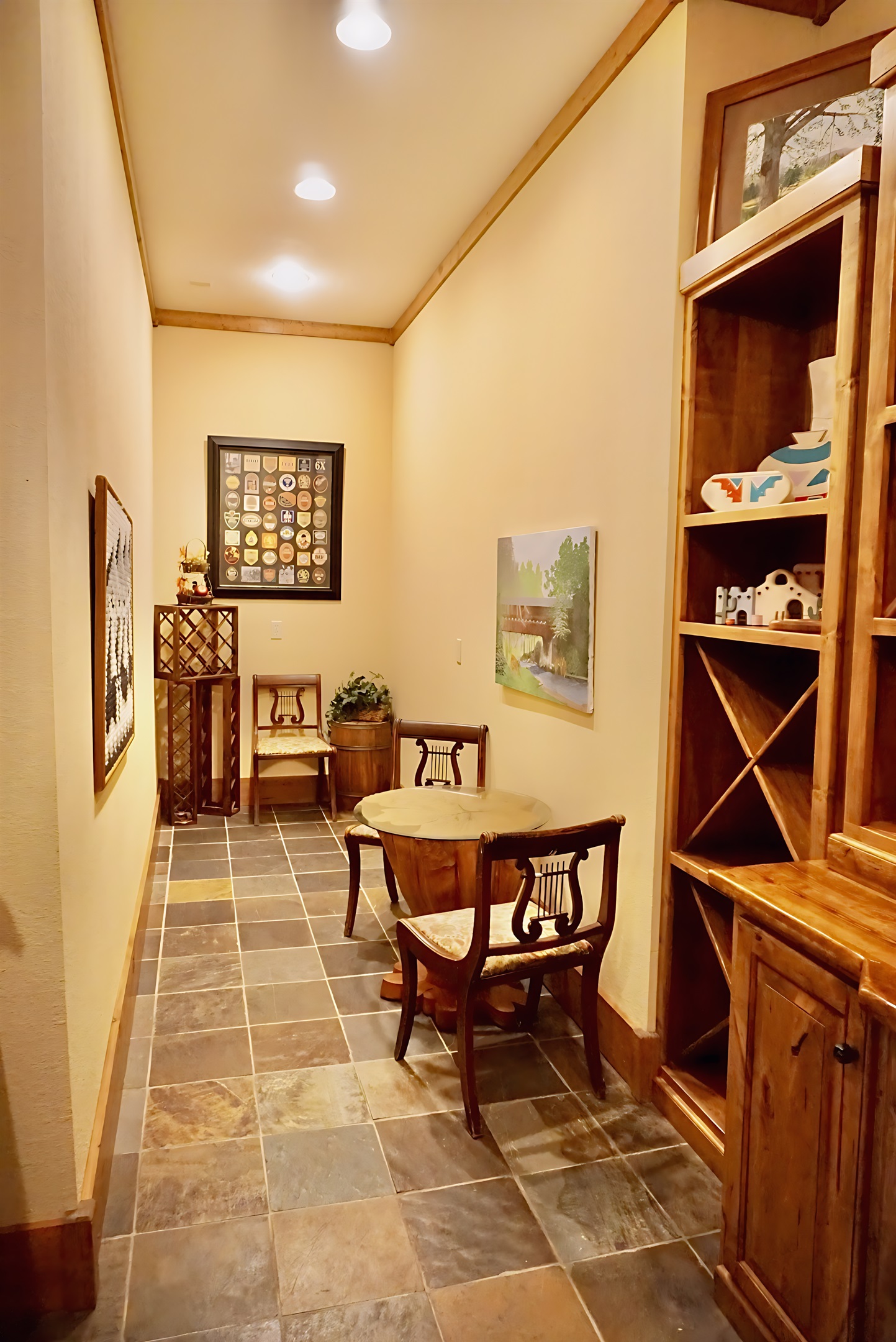 Charming details and a warm atmosphere create a welcoming space.