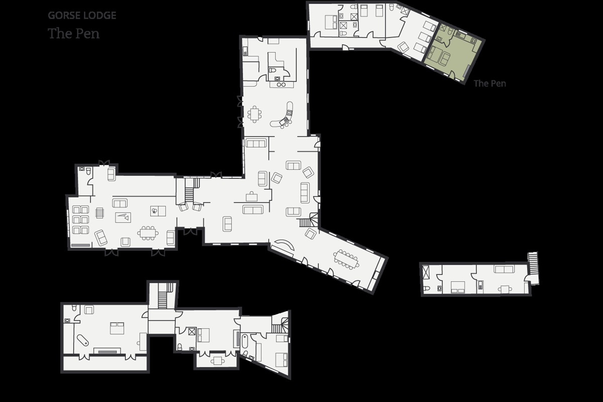 The Pen is the area marked in green on the floor pan.