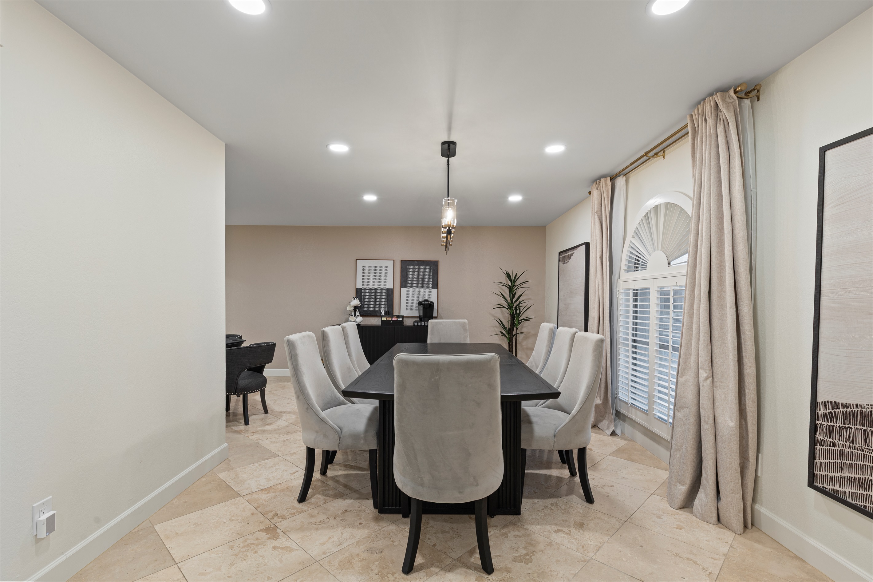 Spacious dining area perfect for meals and gathering together