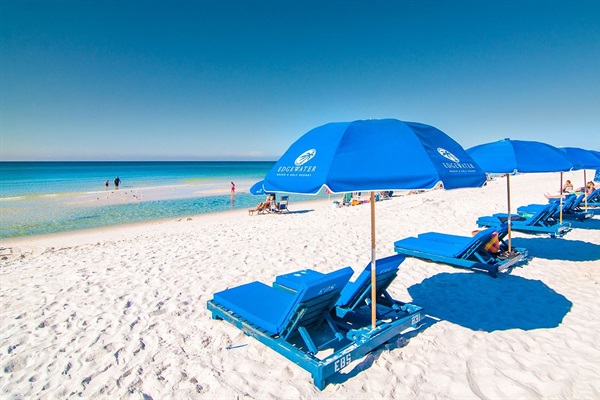 Beach area with rental chairs