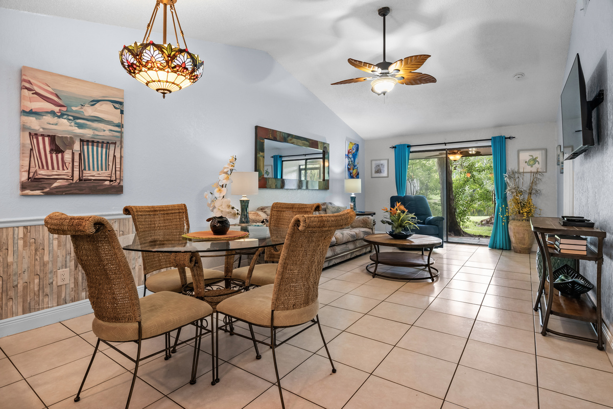 Dining area connects to the family room.