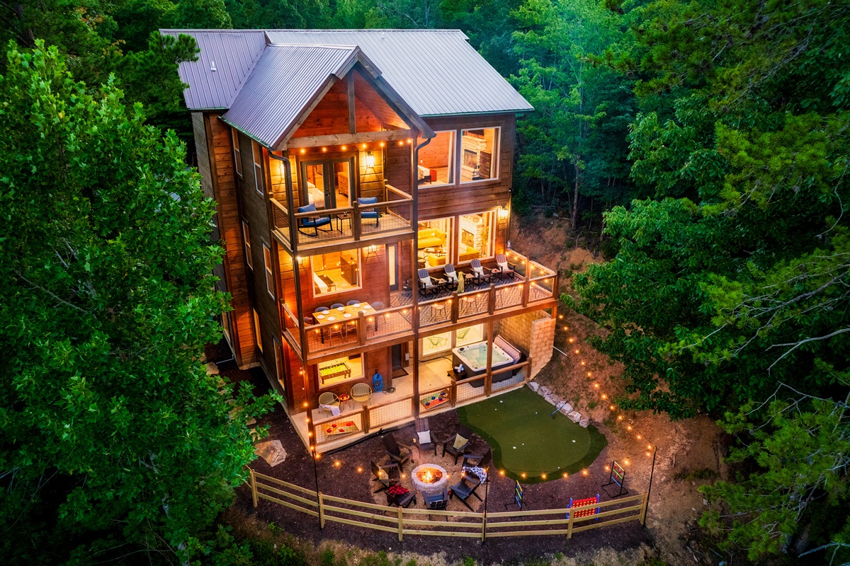 Light up your evenings with games, a hot tub, and cozy fires.