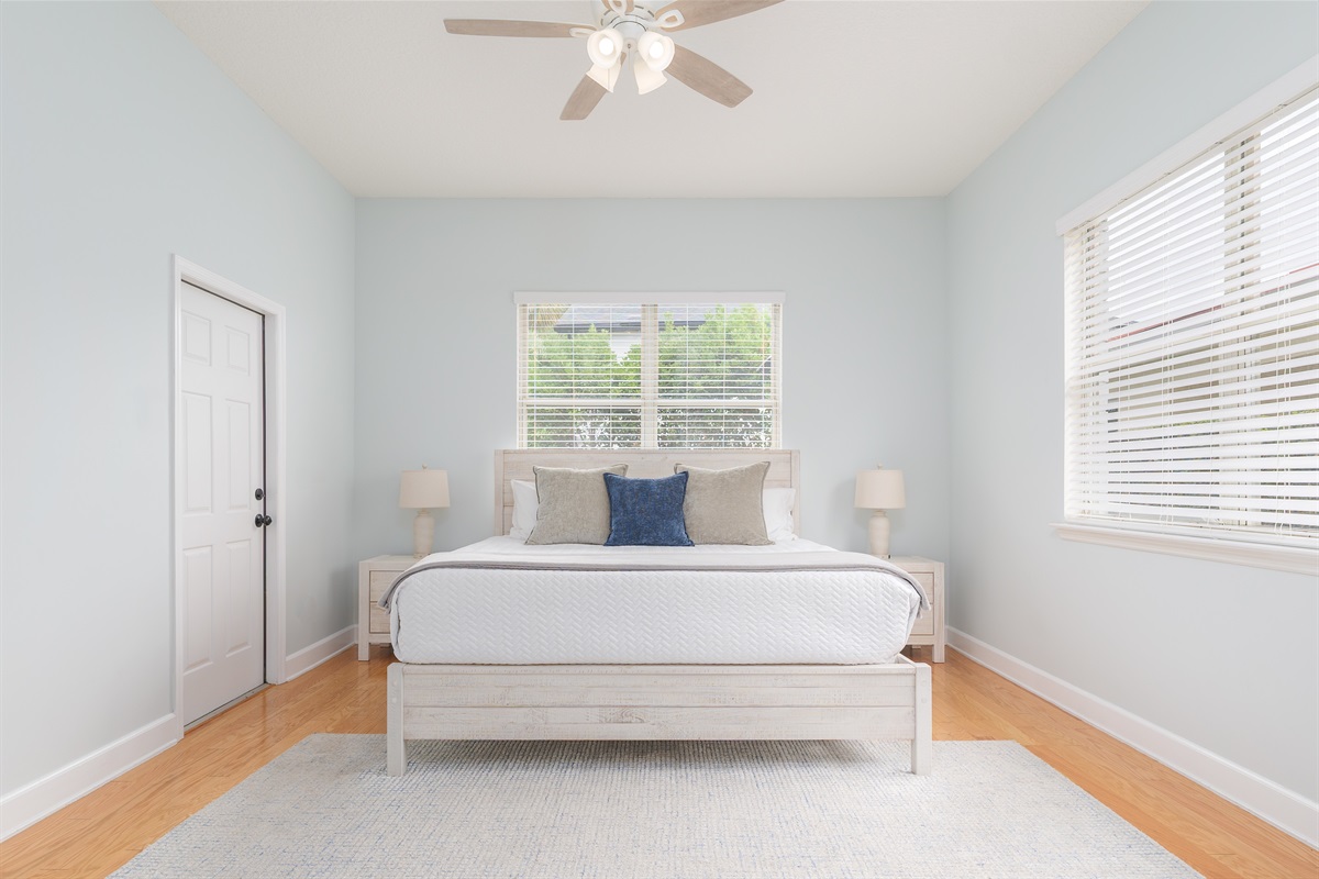 Bright primary bedroom with plenty of room to relax