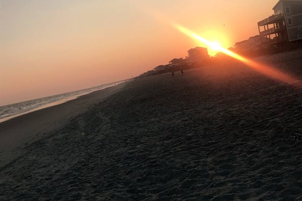 Sunset on Oak Island beach just a few blocks from the house. 