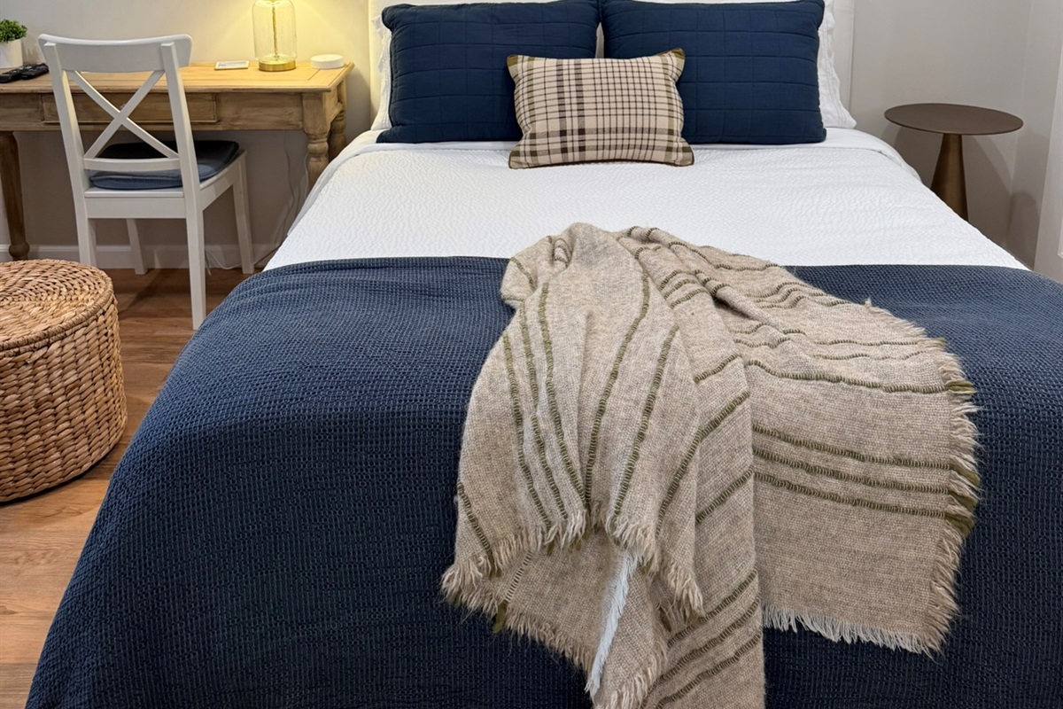 Queen Bed, Sleeper Sofa & Desk