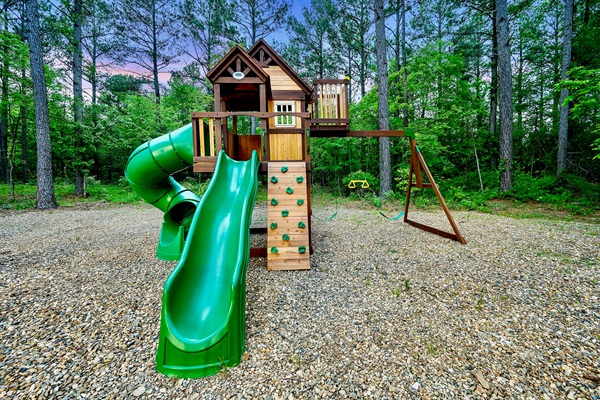 Backyard playtime made better with swings, slides & more.