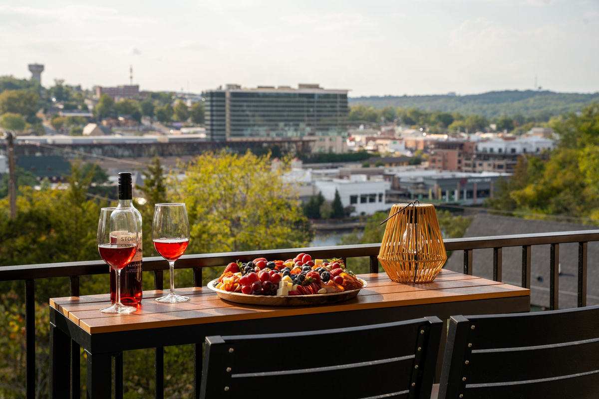 Dining with a View
    Pour a glass, share a charcuterie board, and take in the view—Enchanted Landing overlooks Branson and the surrounding Ozark hills from its elevated perch.