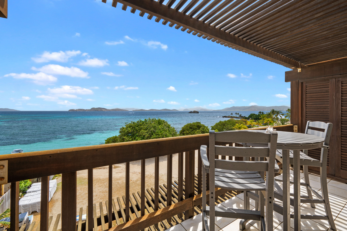 Start your morning with coffee and panoramic Caribbean views.