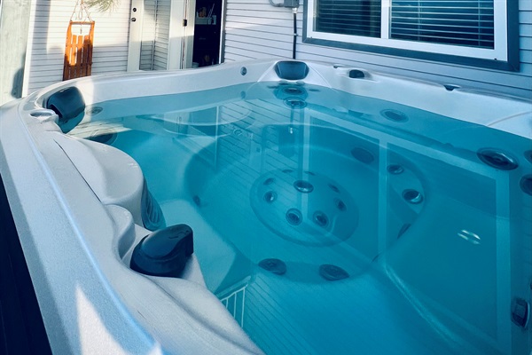 Slip into the sparkling water and relax