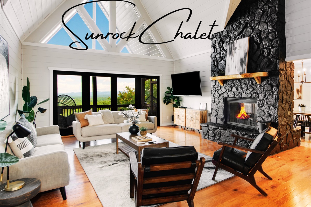 Welcome to Sunrock Chalet where luxury unfolds in every detail, framed by panoramic mountain views and a laid-back modern vibe.