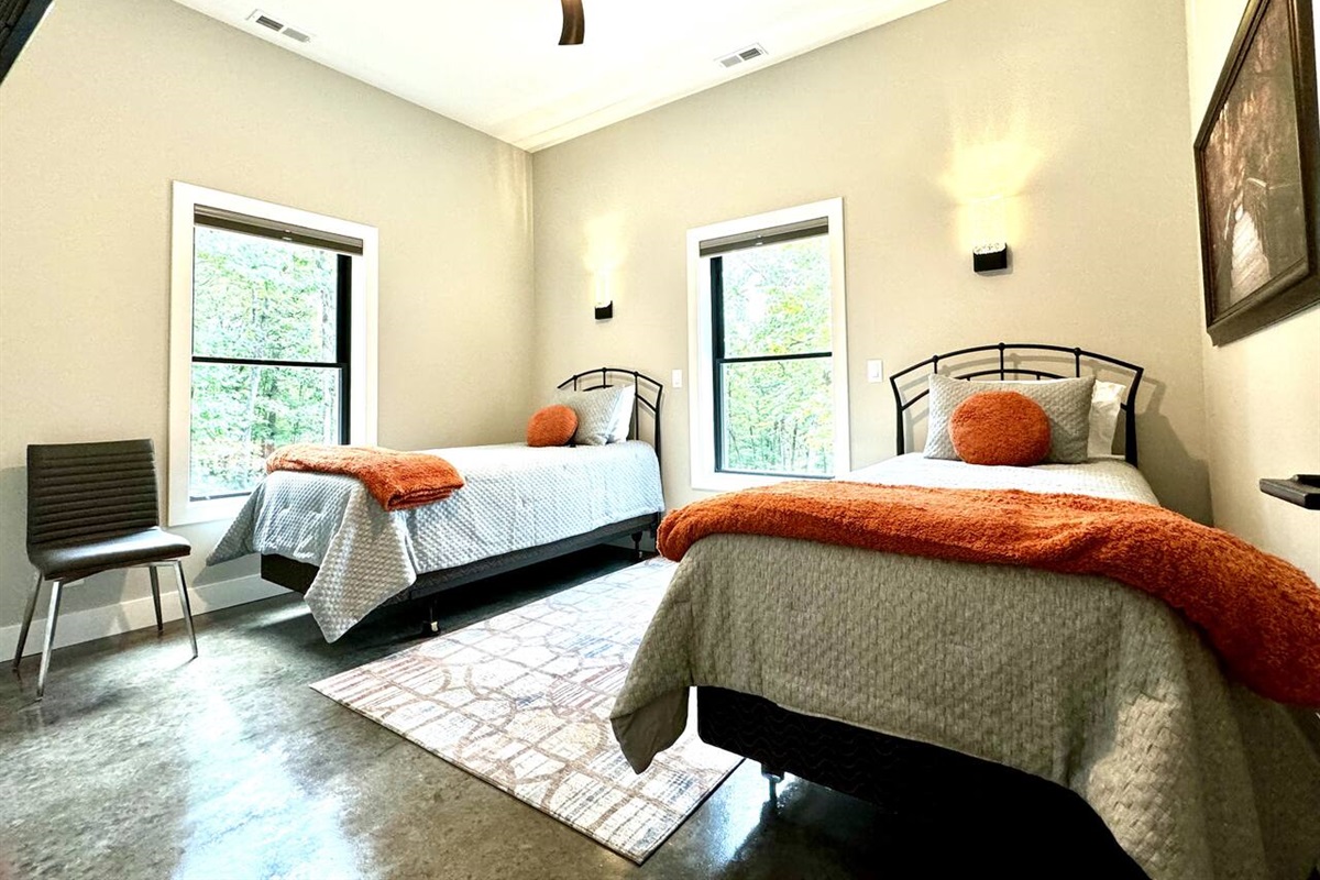 Bedroom 2 has two XL Twin beds. Let us know if you wish to have us put the two twin beds together to make a king bed prior when you make your reservation.