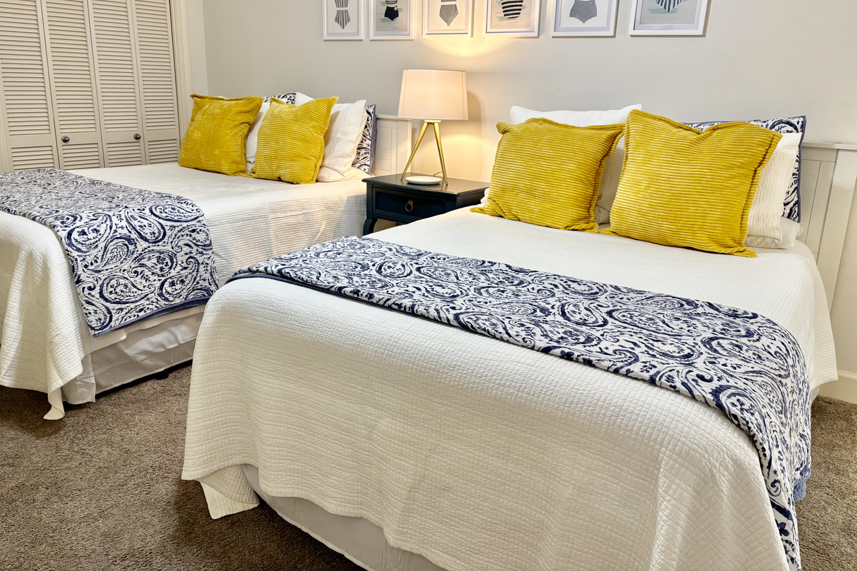 Two new queen beds in the guest bedroom!