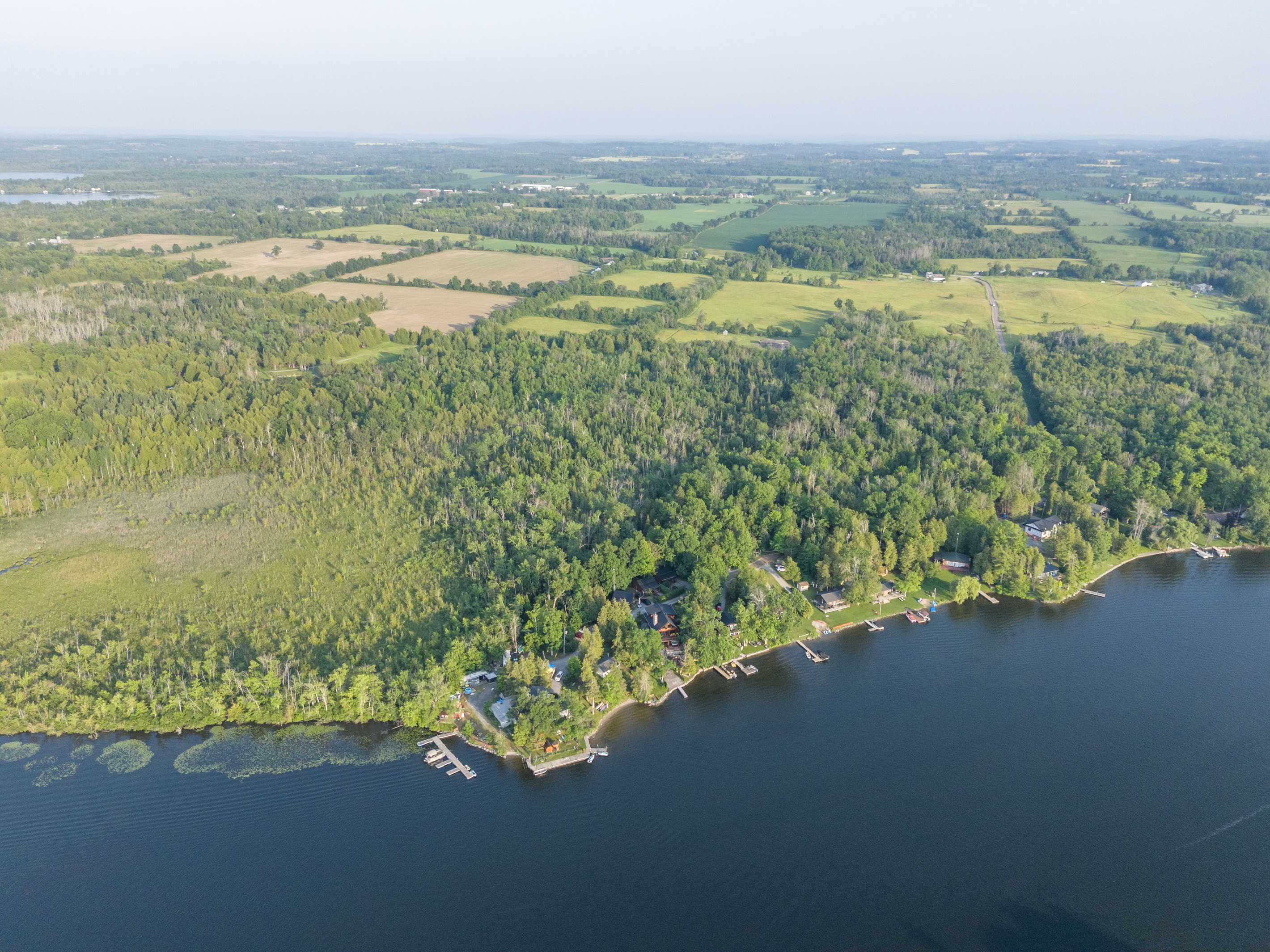 Aerial view of the Paradise Escape waterfront setting