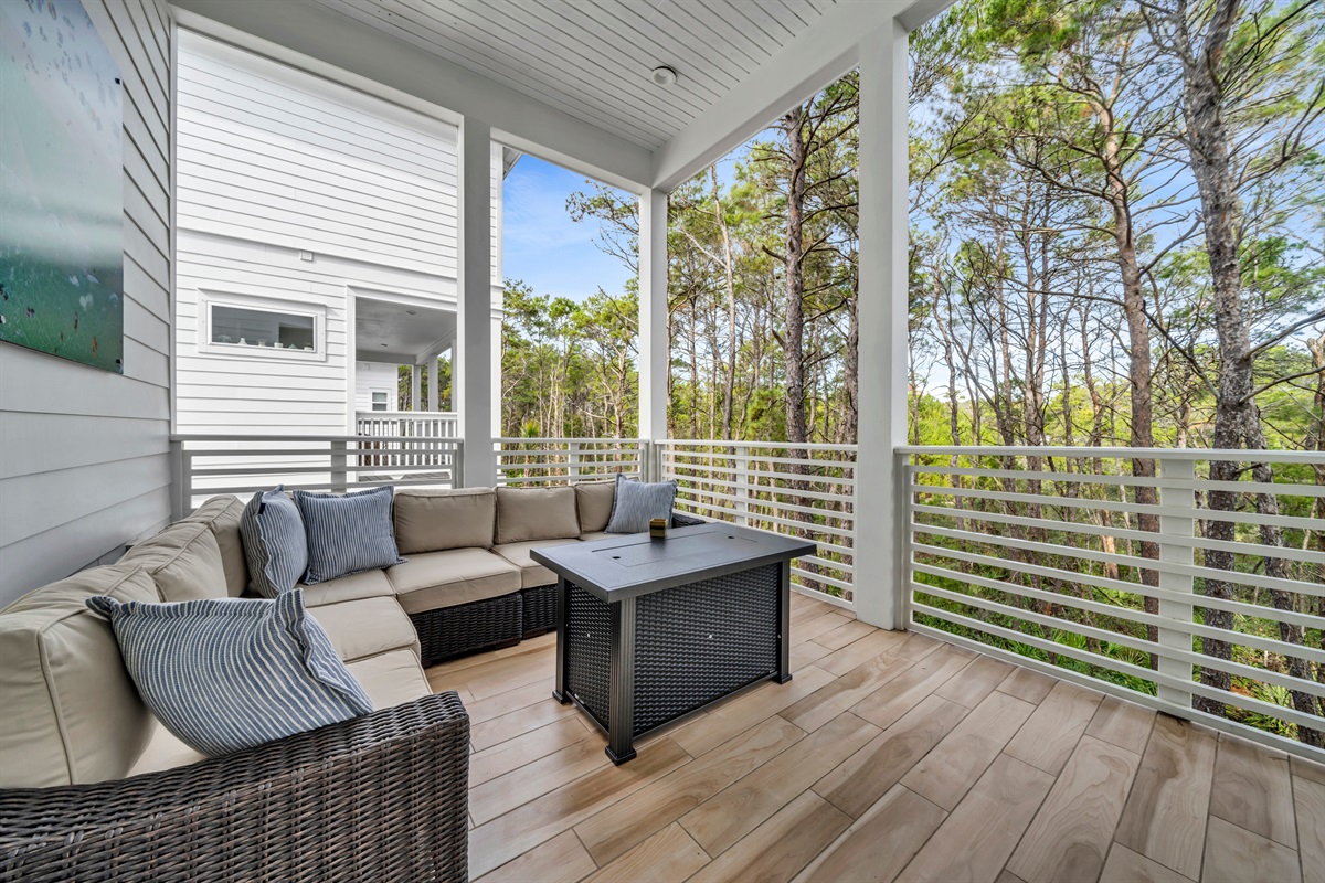 Enjoy the conversation and fire pit area on the second floor