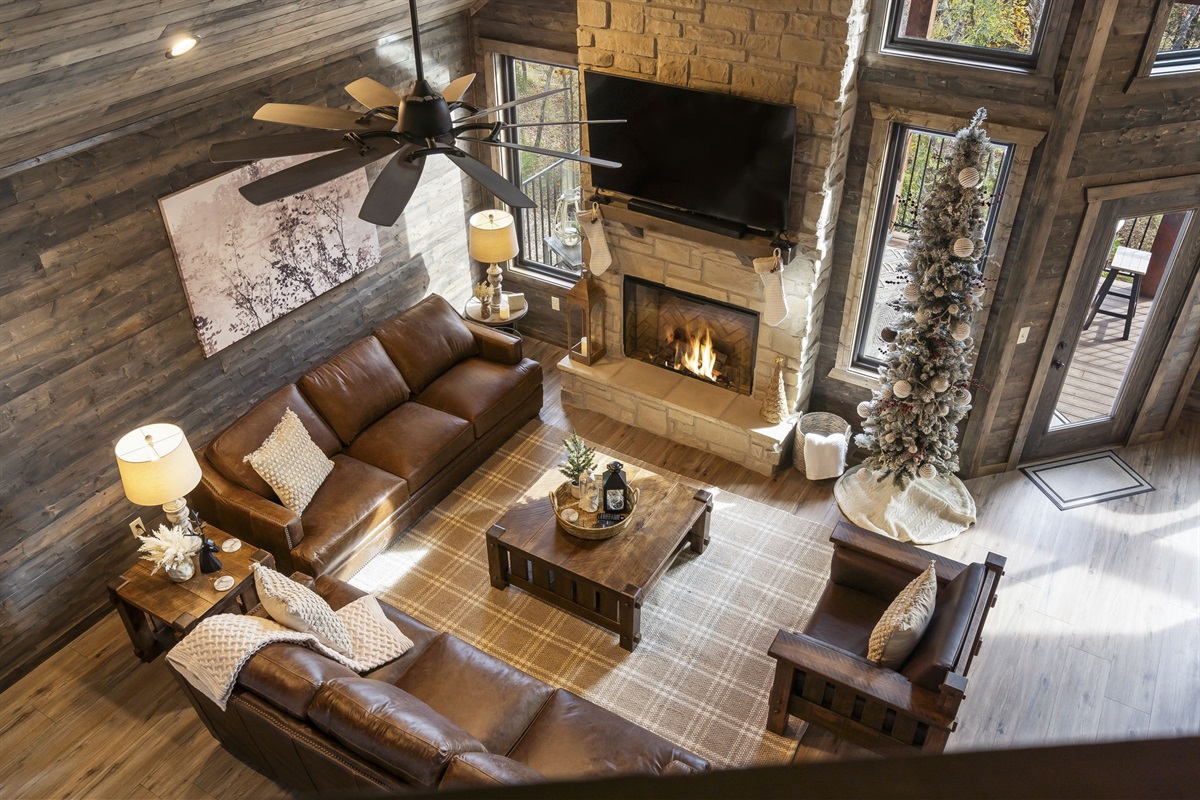 Cozy up next to the fireplace!
