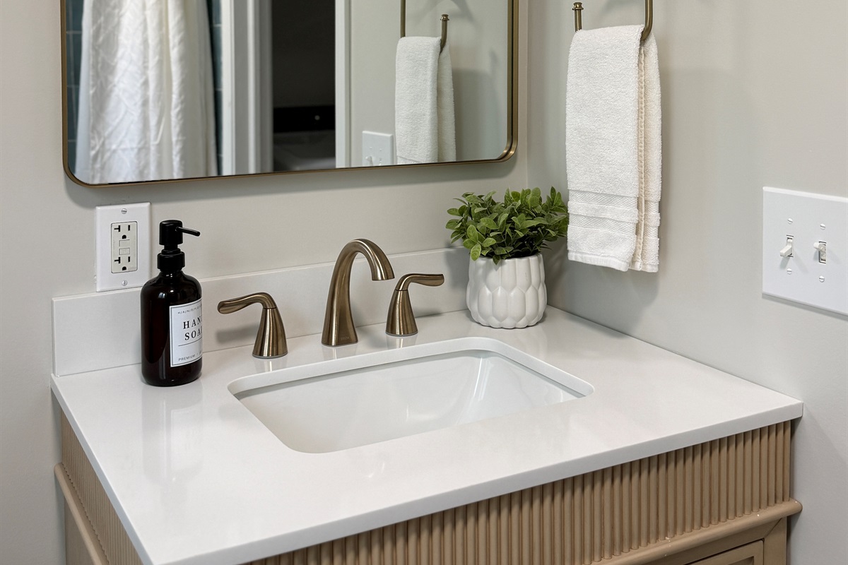 The new hall bathroom received a total gut job and get rebuilt with a beautiful new spa look. Bathrooms are fully stocked with the essentials. Enjoy!
