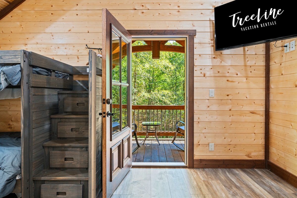 Access to the upper deck from the second bedroom, what a way to start the morning!