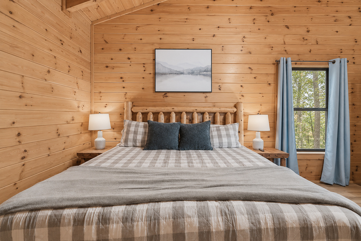 King Bed in Open Loft with Bathroom