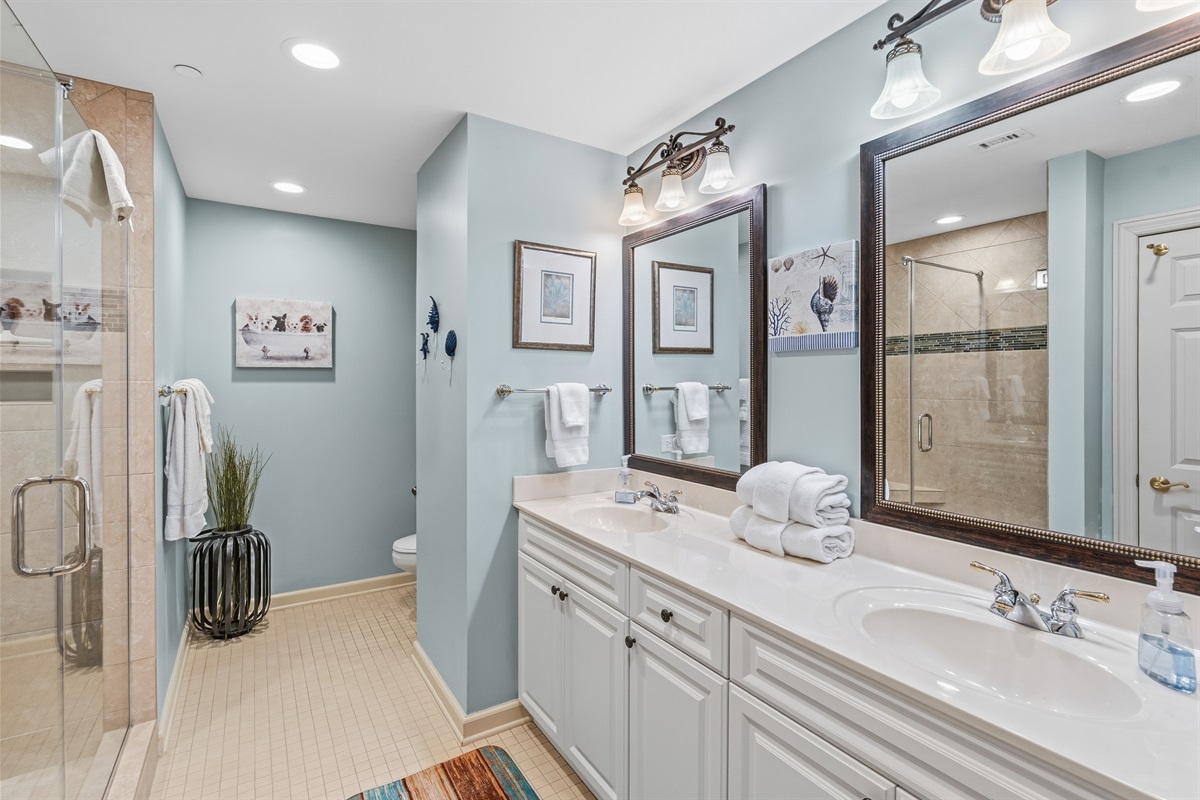 3rd Bathroom - Double Vanity & Glass Shower