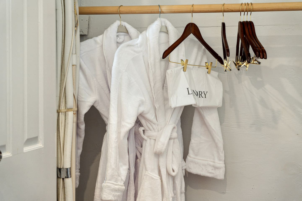 Each room has a set of two robes and laundry bags for your convenience. 