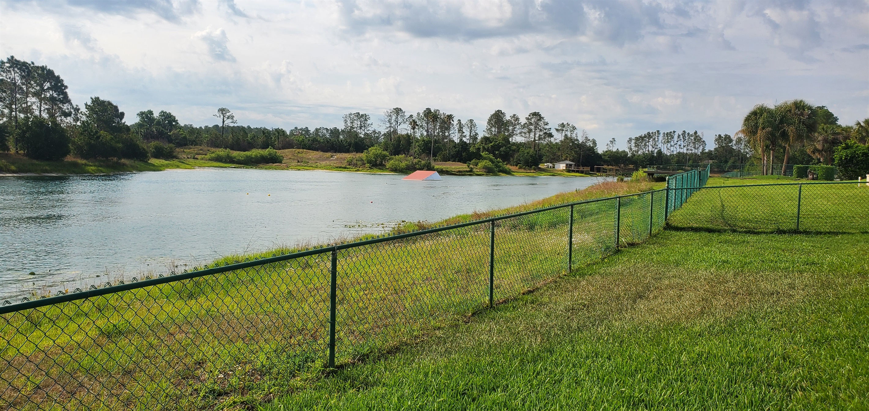 View of Lake Denise and jump from backyard