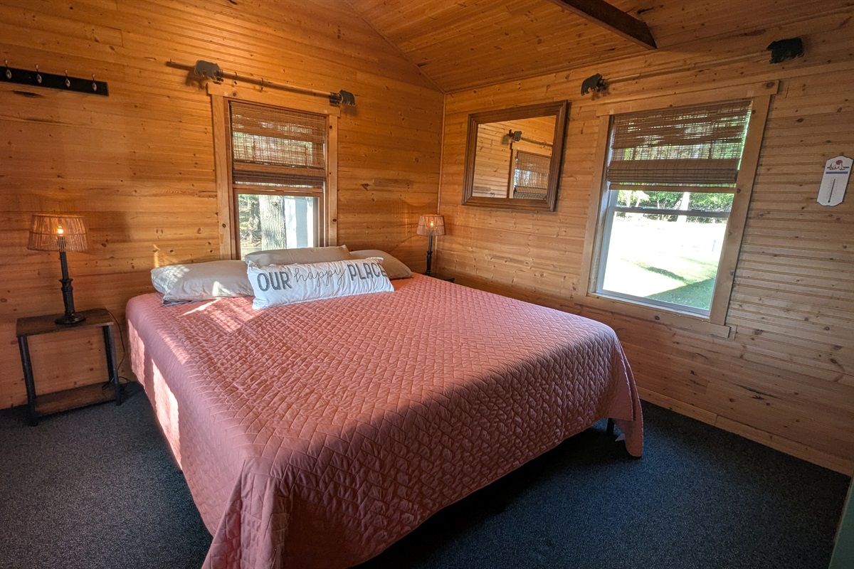 Primary bedroom with king bed