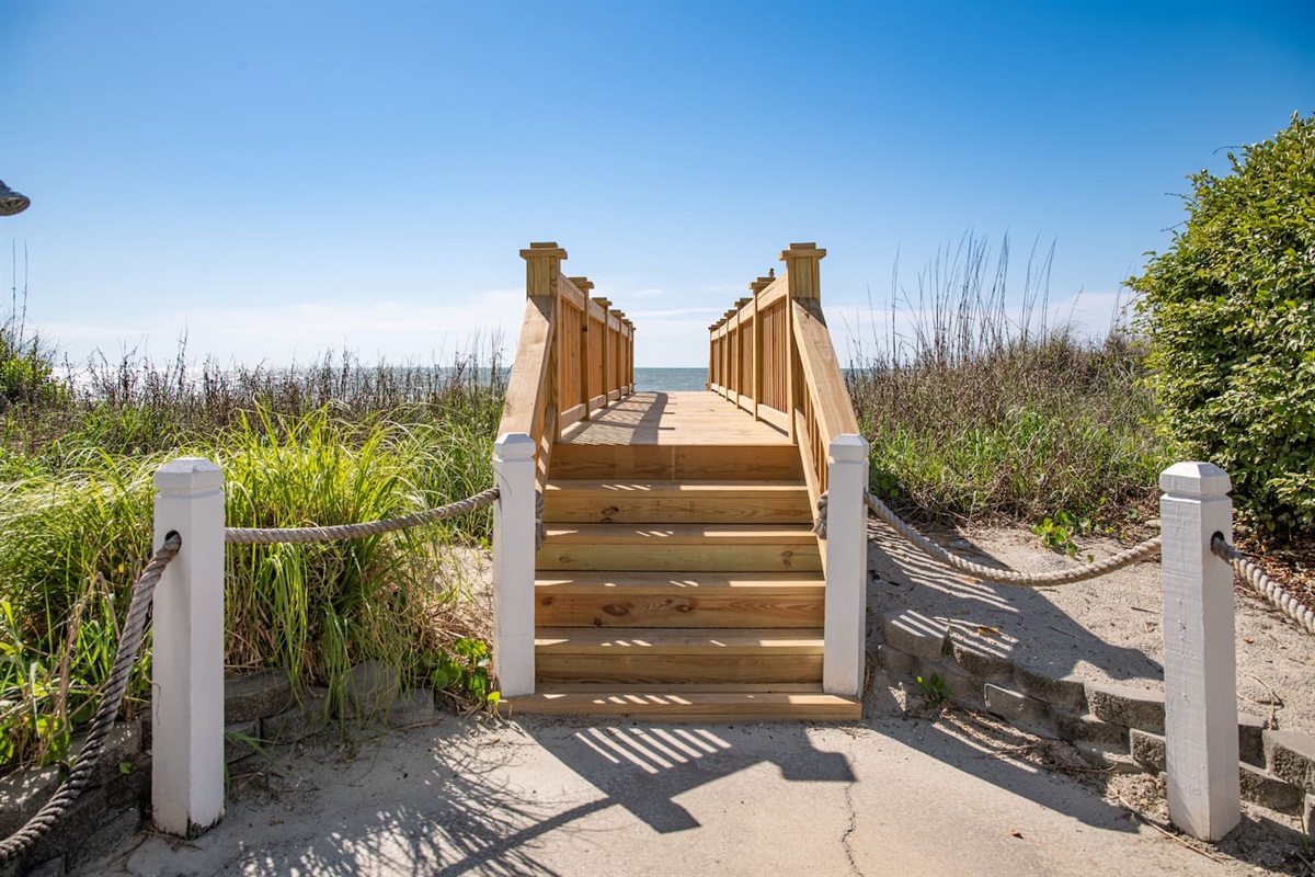 Private Portofino access to the beach just steps away!  