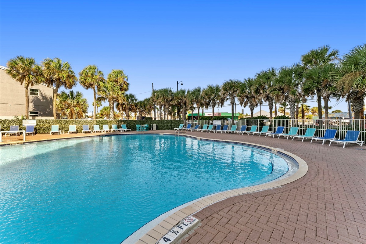 One of 2 outdoor pools