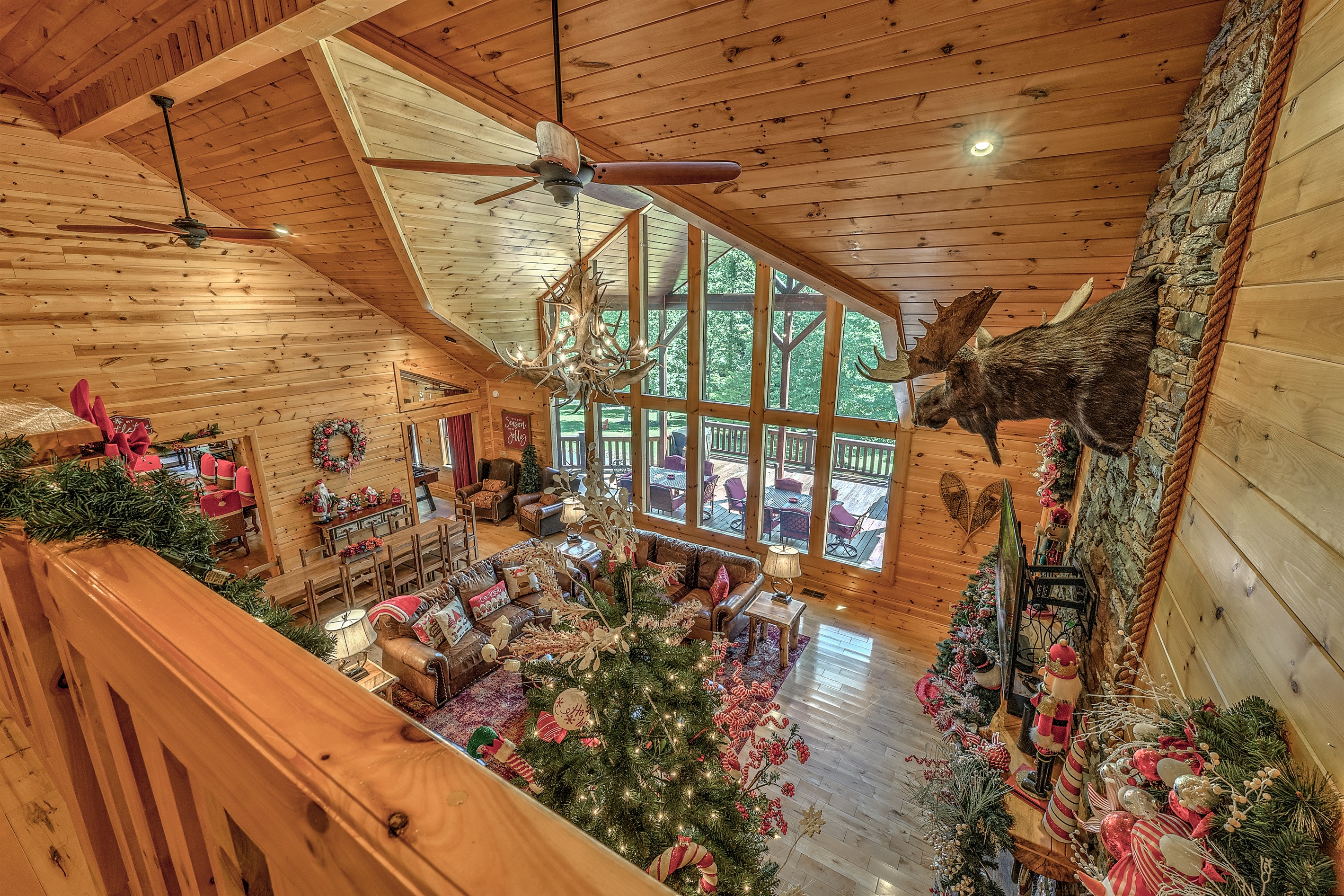 View from upstairs walkway.