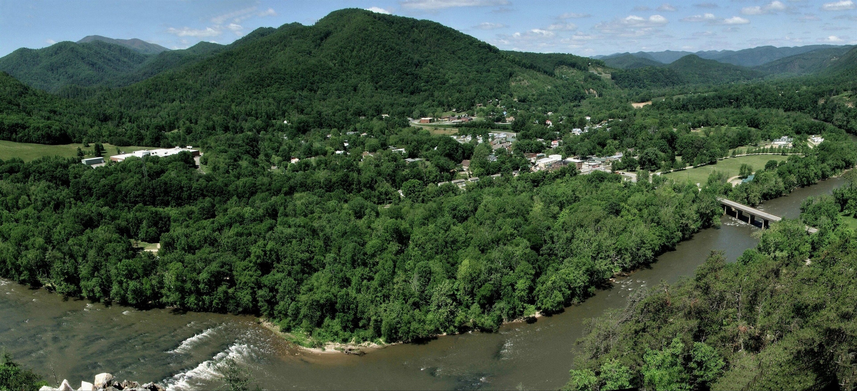 Bird's eye view of Hot Springs in the Summer