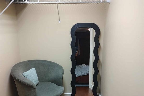 Take advantage of this unique dressing area located inside the huge walk in closet in the Guest Bedroom