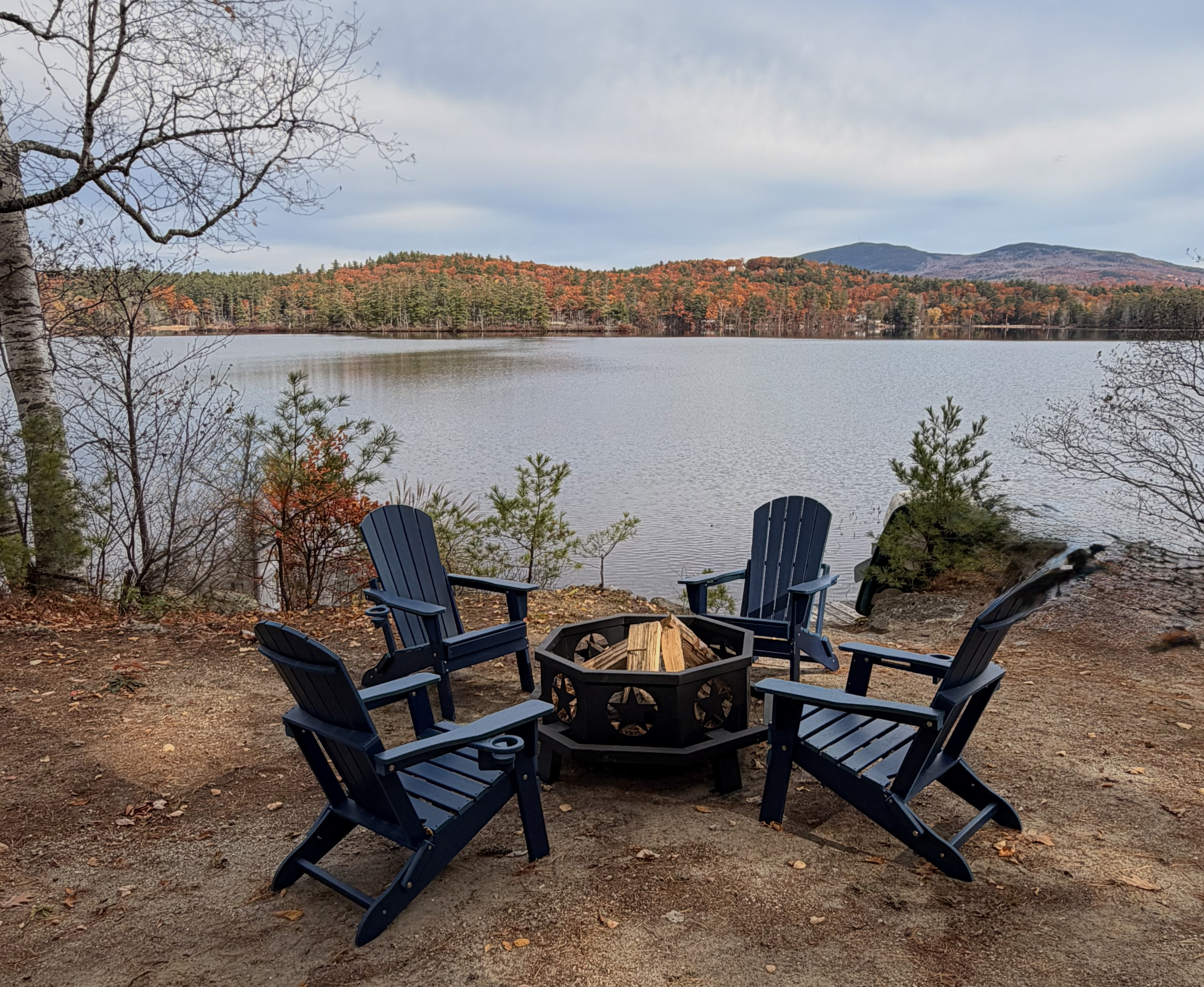 Enjoy the Fire Pit on your own private section of the lake