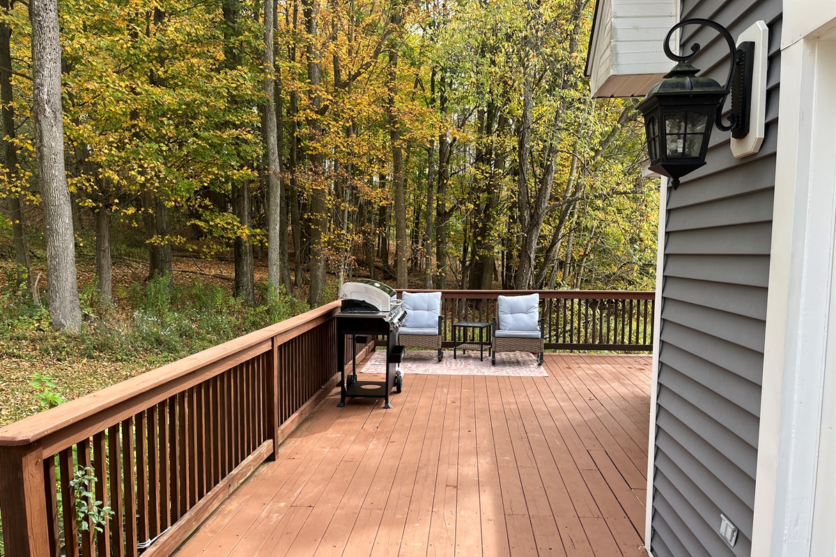 Uncovered deck at Quail Cottage