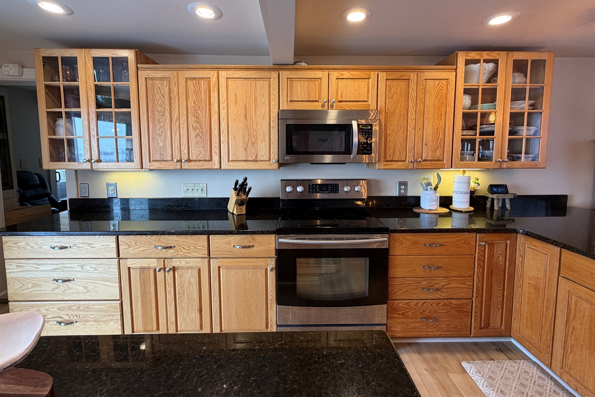 Spacious kitchen with island