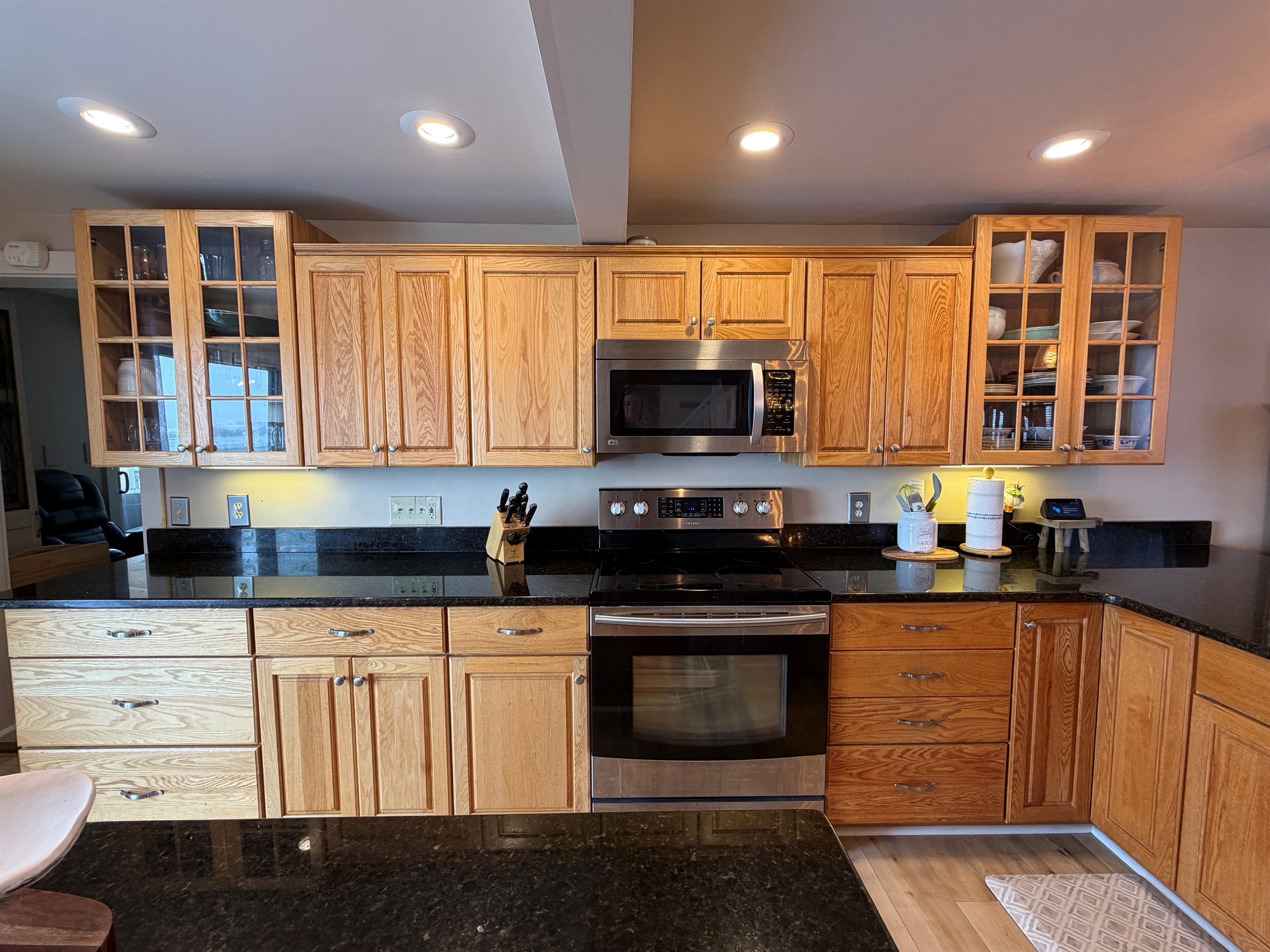 Spacious kitchen with island