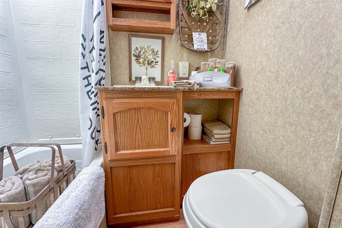 Bathroom with tub and shower