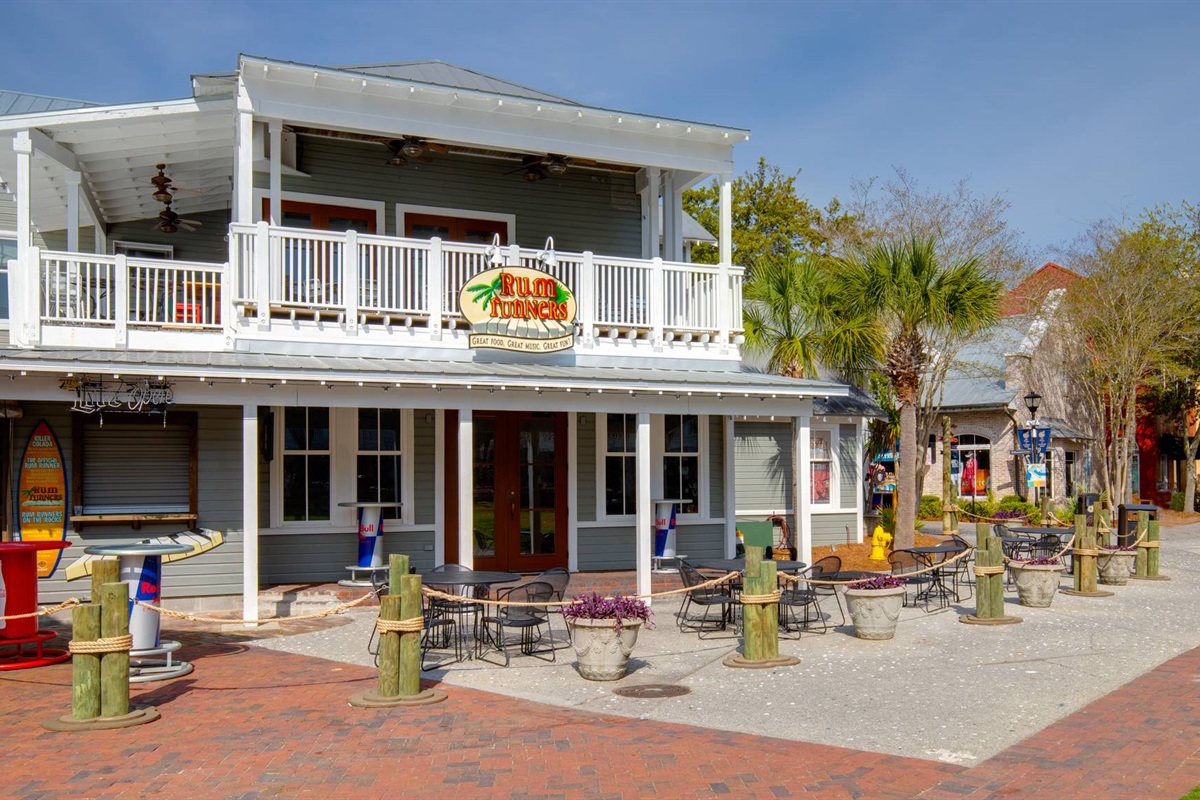 Rum Runners is a restaurant/bar located nearby at The Village.