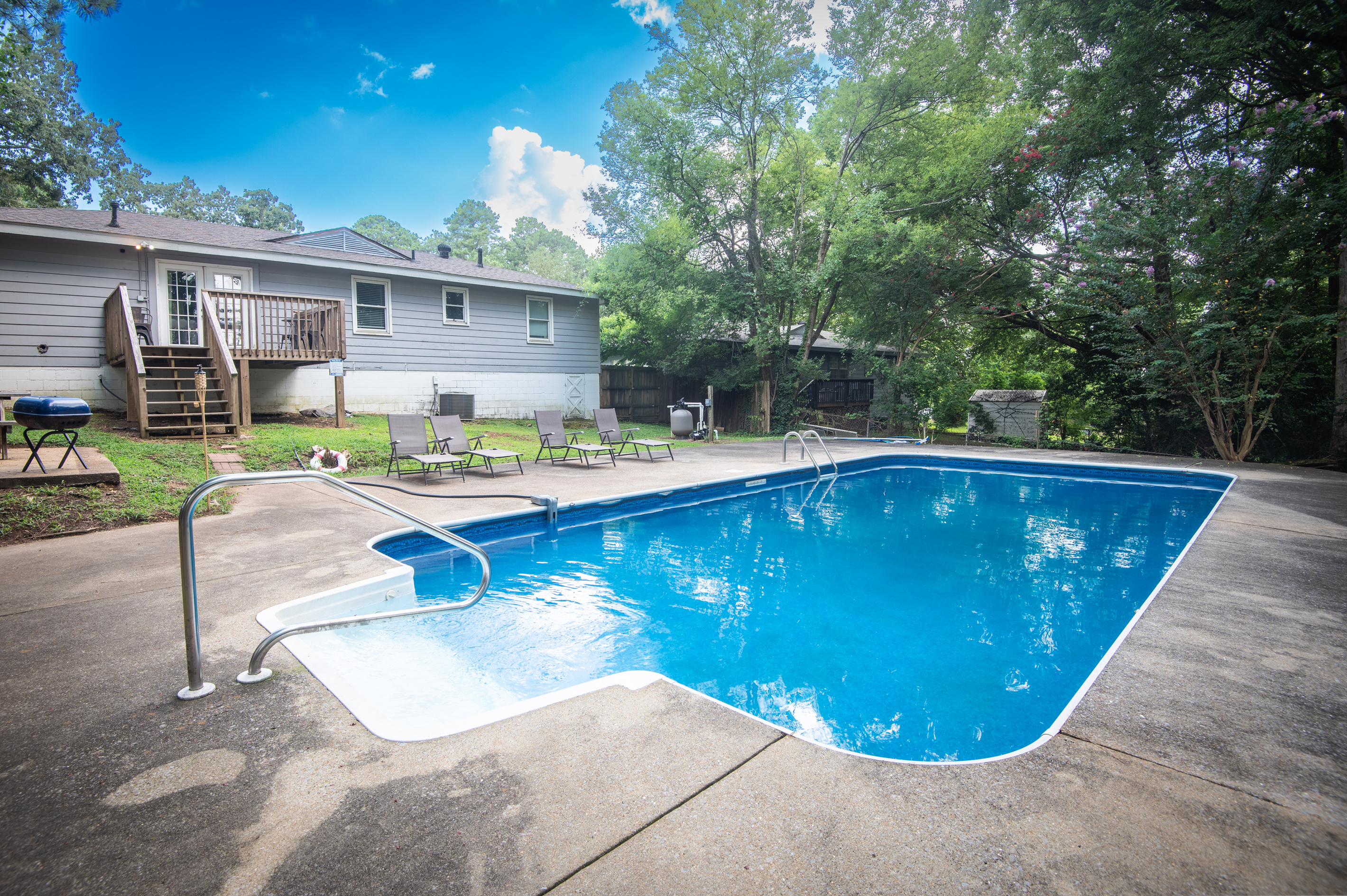 Welcome to your own backyard oasis! Spend sunny afternoons cooling off in the pool, lounge with a good book, or gather with family and friends for a relaxing day outdoors.