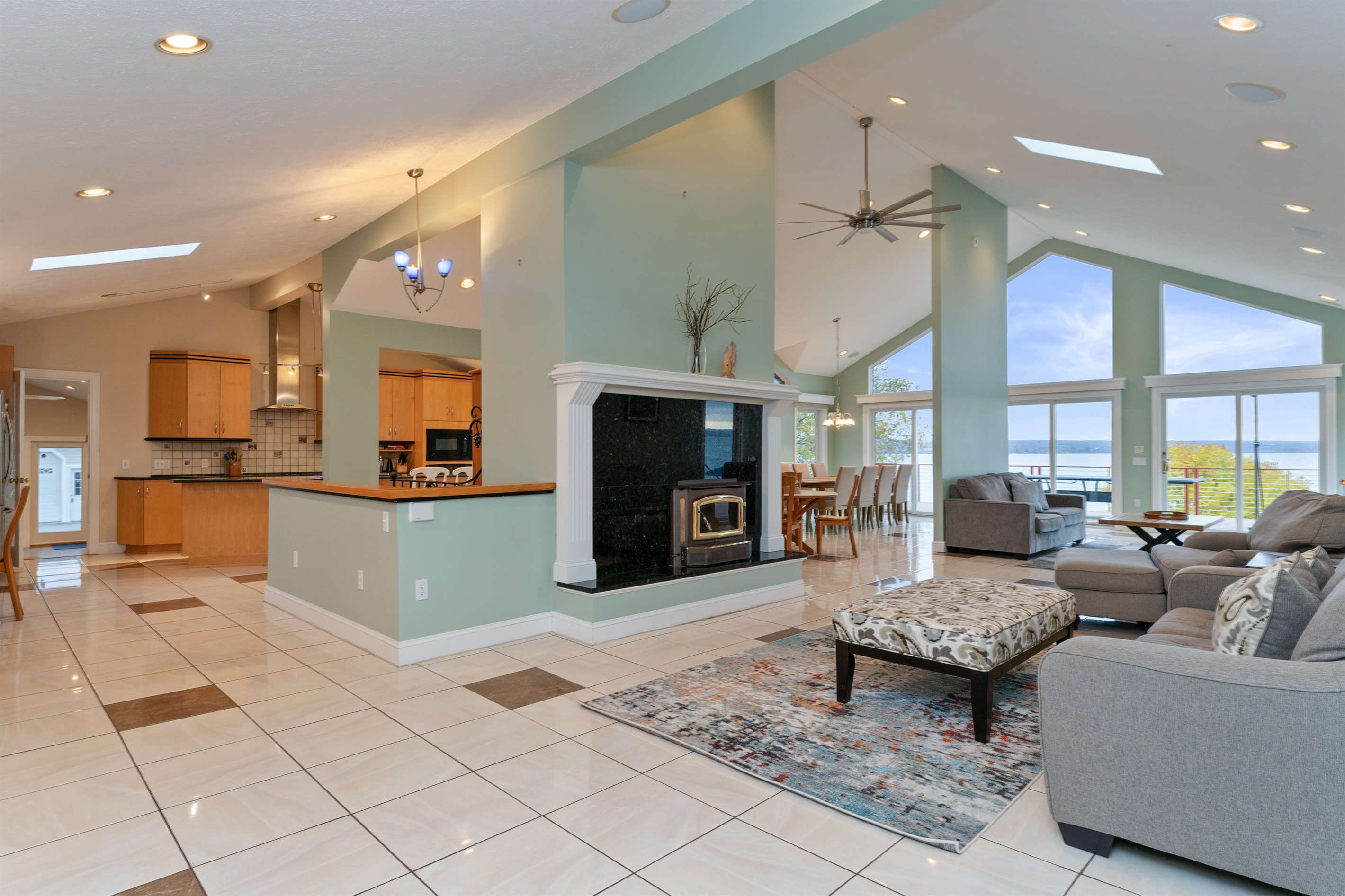 Spacious upstairs living area(fireplace is not for guests use)main floor