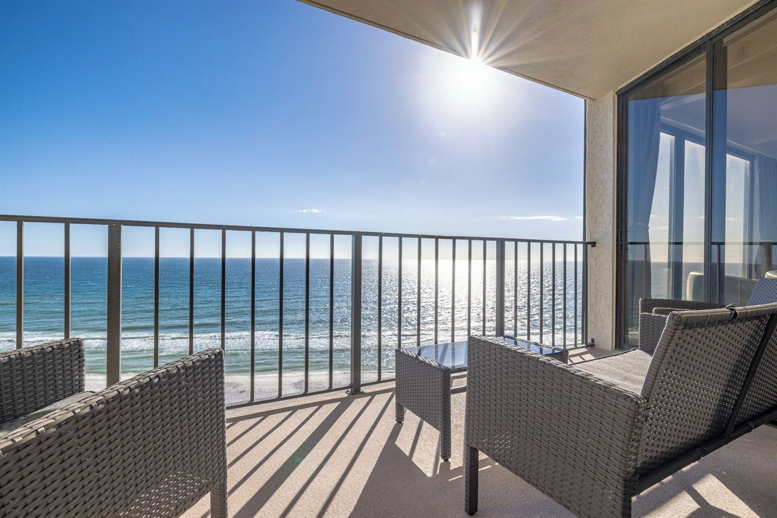 Private balcony with seating