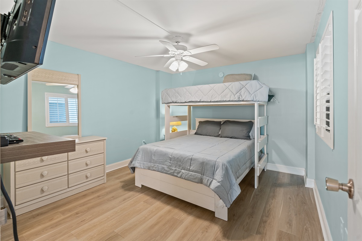 3rd Bedroom with bunk beds.  Great spots for the kids