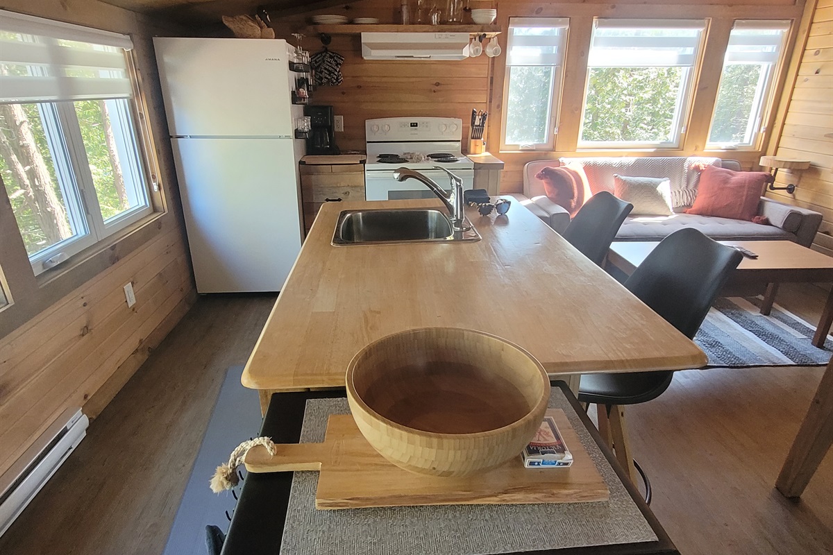 Kitchen sink island with seating