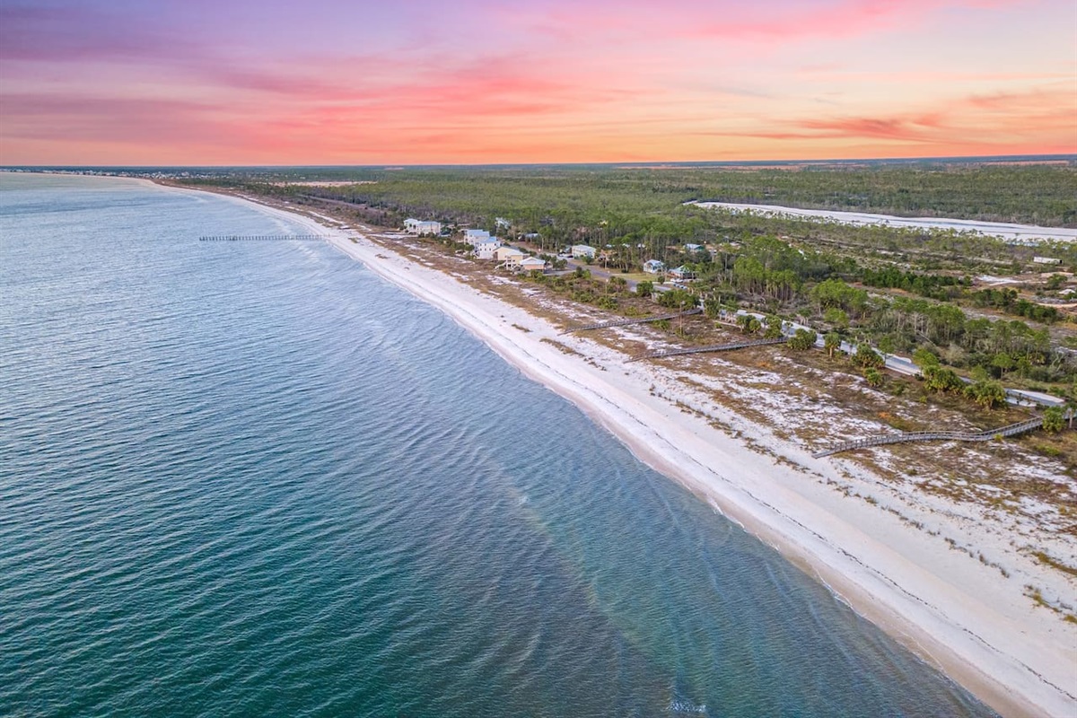 Aerial view of the beach