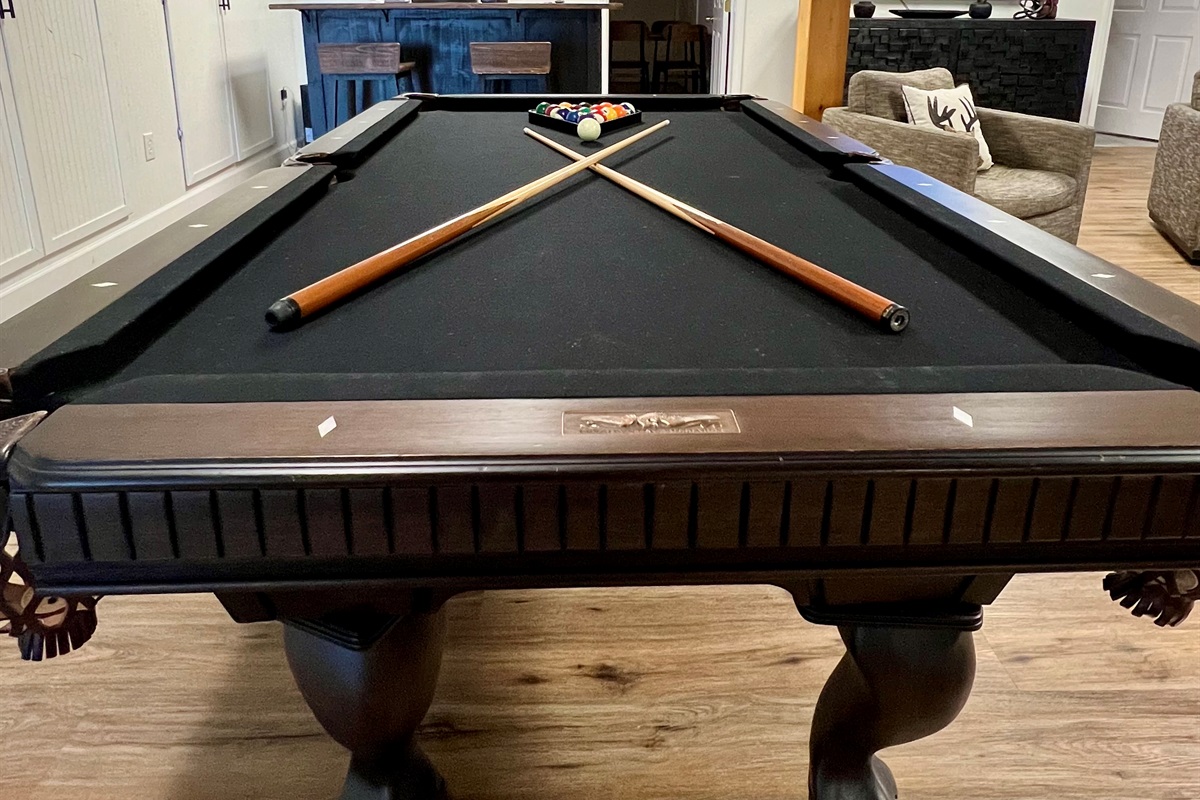 New pool table in lounge area